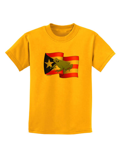 Puerto Rico Coqui Childrens T-Shirt-Childrens T-Shirt-TooLoud-Gold-X-Small-Davson Sales