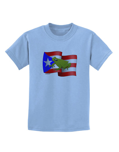 Puerto Rico Coqui Childrens T-Shirt-Childrens T-Shirt-TooLoud-Light-Blue-X-Small-Davson Sales