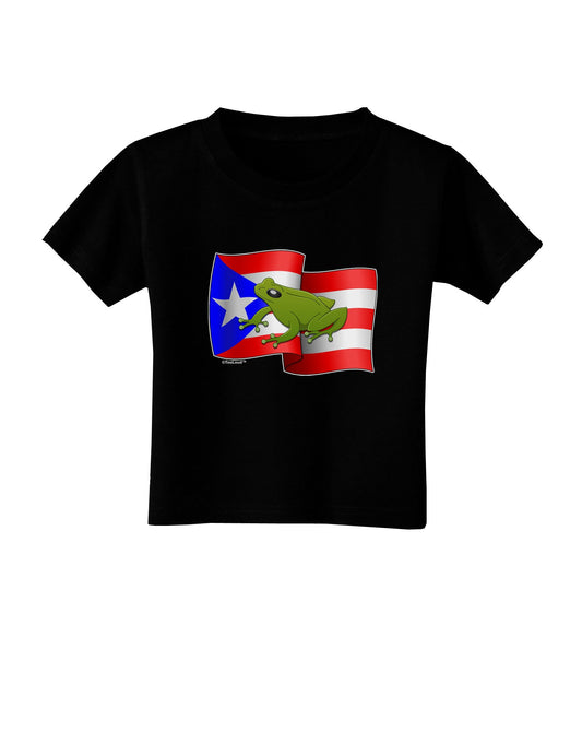 Puerto Rico Coqui Toddler T-Shirt Dark-Toddler T-Shirt-TooLoud-Black-2T-Davson Sales