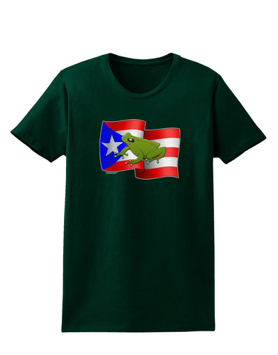 Puerto Rico Coqui Womens Dark T-Shirt-Womens T-Shirt-TooLoud-Forest-Green-Small-Davson Sales