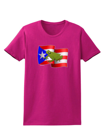 Puerto Rico Coqui Womens Dark T-Shirt-Womens T-Shirt-TooLoud-Hot-Pink-Small-Davson Sales