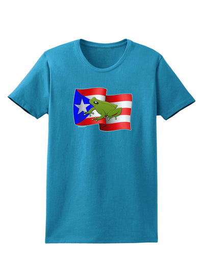 Puerto Rico Coqui Womens Dark T-Shirt-Womens T-Shirt-TooLoud-Turquoise-X-Small-Davson Sales