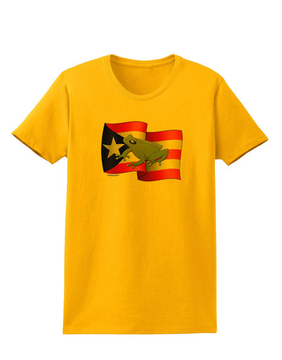 Puerto Rico Coqui Womens T-Shirt-Womens T-Shirt-TooLoud-Gold-X-Small-Davson Sales