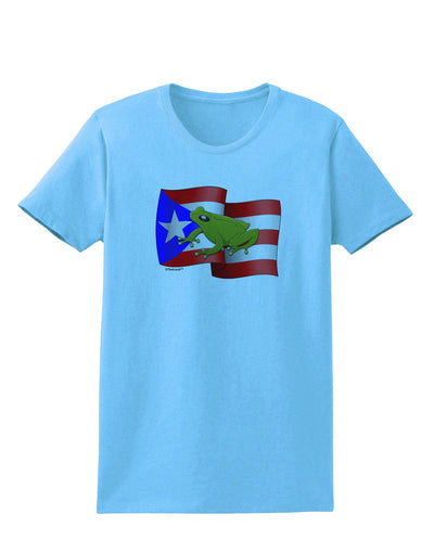 Puerto Rico Coqui Womens T-Shirt-Womens T-Shirt-TooLoud-Aquatic-Blue-X-Small-Davson Sales