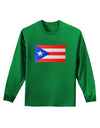 Puerto Rico Flag Adult Long Sleeve Dark T-Shirt-TooLoud-Kelly-Green-Small-Davson Sales