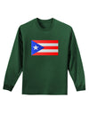 Puerto Rico Flag Adult Long Sleeve Dark T-Shirt-TooLoud-Dark-Green-Small-Davson Sales