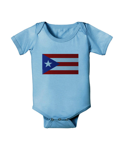 Puerto Rico Flag Baby Romper Bodysuit-Baby Romper-TooLoud-LightBlue-06-Months-Davson Sales