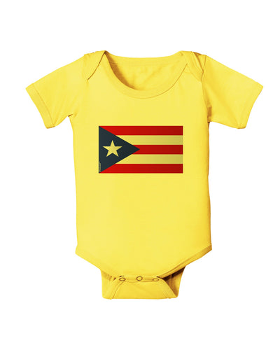 Puerto Rico Flag Baby Romper Bodysuit-Baby Romper-TooLoud-Yellow-06-Months-Davson Sales