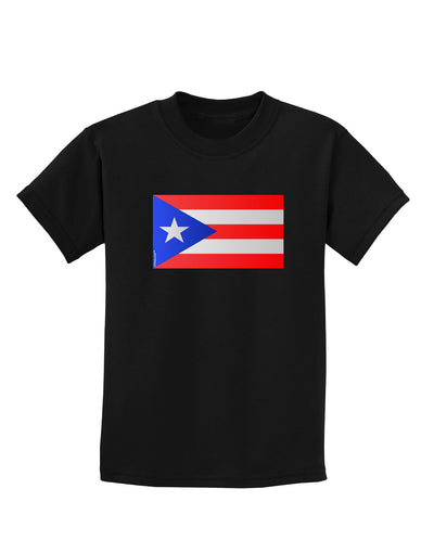 Puerto Rico Flag Childrens Dark T-Shirt-Childrens T-Shirt-TooLoud-Black-X-Small-Davson Sales