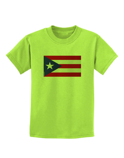 Puerto Rico Flag Childrens T-Shirt-Childrens T-Shirt-TooLoud-Lime-Green-X-Small-Davson Sales