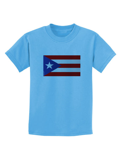 Puerto Rico Flag Childrens T-Shirt-Childrens T-Shirt-TooLoud-Aquatic-Blue-X-Small-Davson Sales