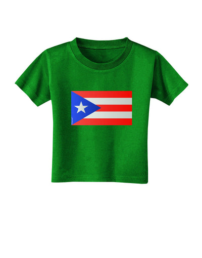 Puerto Rico Flag Toddler T-Shirt Dark-Toddler T-Shirt-TooLoud-Clover-Green-2T-Davson Sales