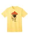 Pug Dog with Pink Sombrero: A Stylish Adult T-Shirt Offered by TooLoud-Mens T-shirts-TooLoud-Yellow-Small-Davson Sales