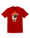 Pug Dog with Pink Sombrero Adult Dark T-Shirt by TooLoud-Mens T-Shirt-TooLoud-Red-Small-Davson Sales