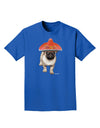 Pug Dog with Pink Sombrero Adult Dark T-Shirt by TooLoud-Mens T-Shirt-TooLoud-Royal-Blue-Small-Davson Sales