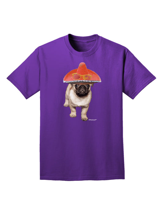 Pug Dog with Pink Sombrero Adult Dark T-Shirt by TooLoud-Mens T-Shirt-TooLoud-Purple-Small-Davson Sales