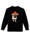 Pug Dog with Pink Sombrero Adult Long Sleeve Dark T-Shirt by TooLoud-TooLoud-Black-Small-Davson Sales