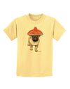 Pug Dog with Pink Sombrero Childrens T-Shirt by TooLoud-Childrens T-Shirt-TooLoud-Daffodil-Yellow-X-Small-Davson Sales