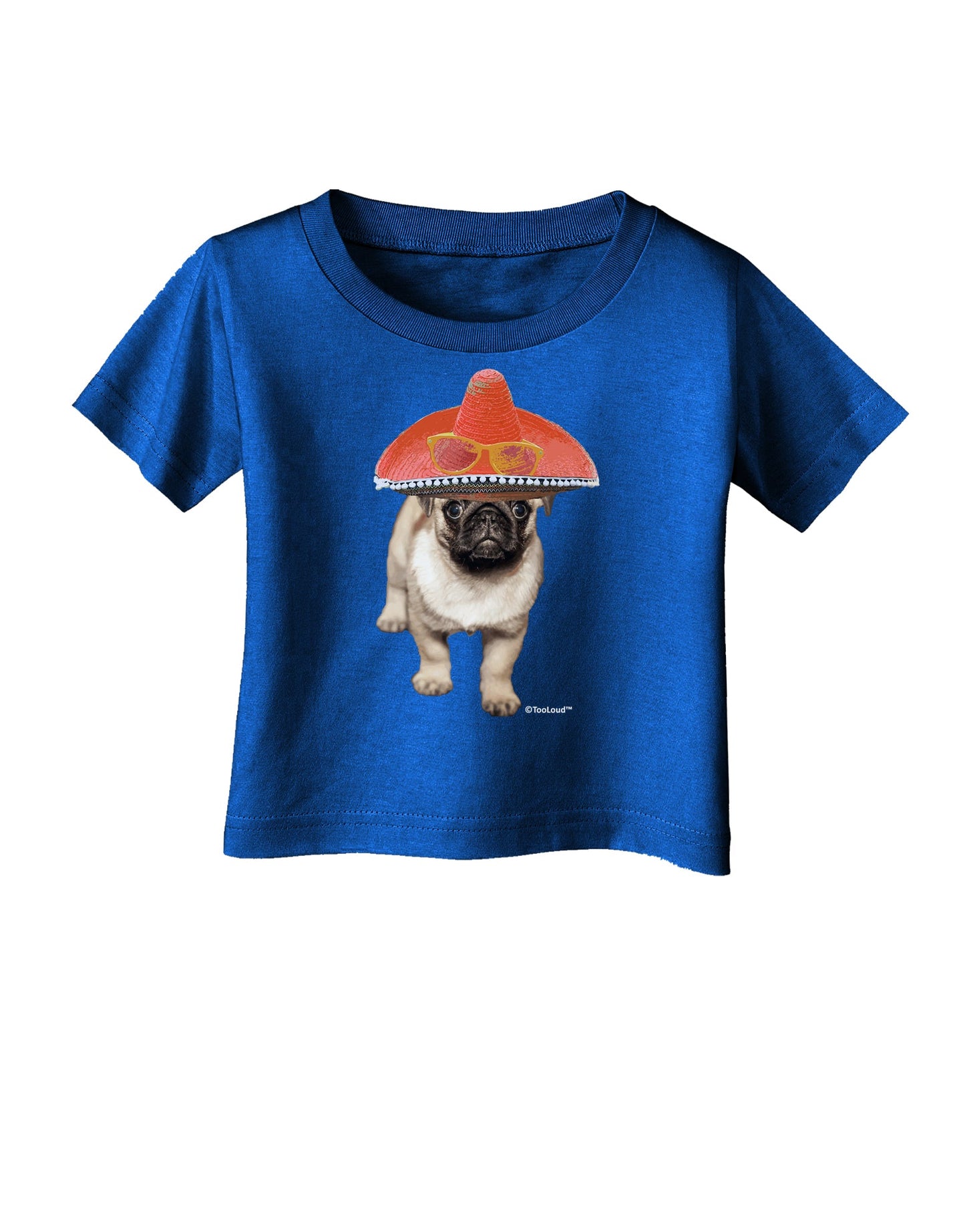 Pug Dog with Pink Sombrero Infant T-Shirt Dark by TooLoud-Infant T-Shirt-TooLoud-Royal-Blue-06-Months-Davson Sales