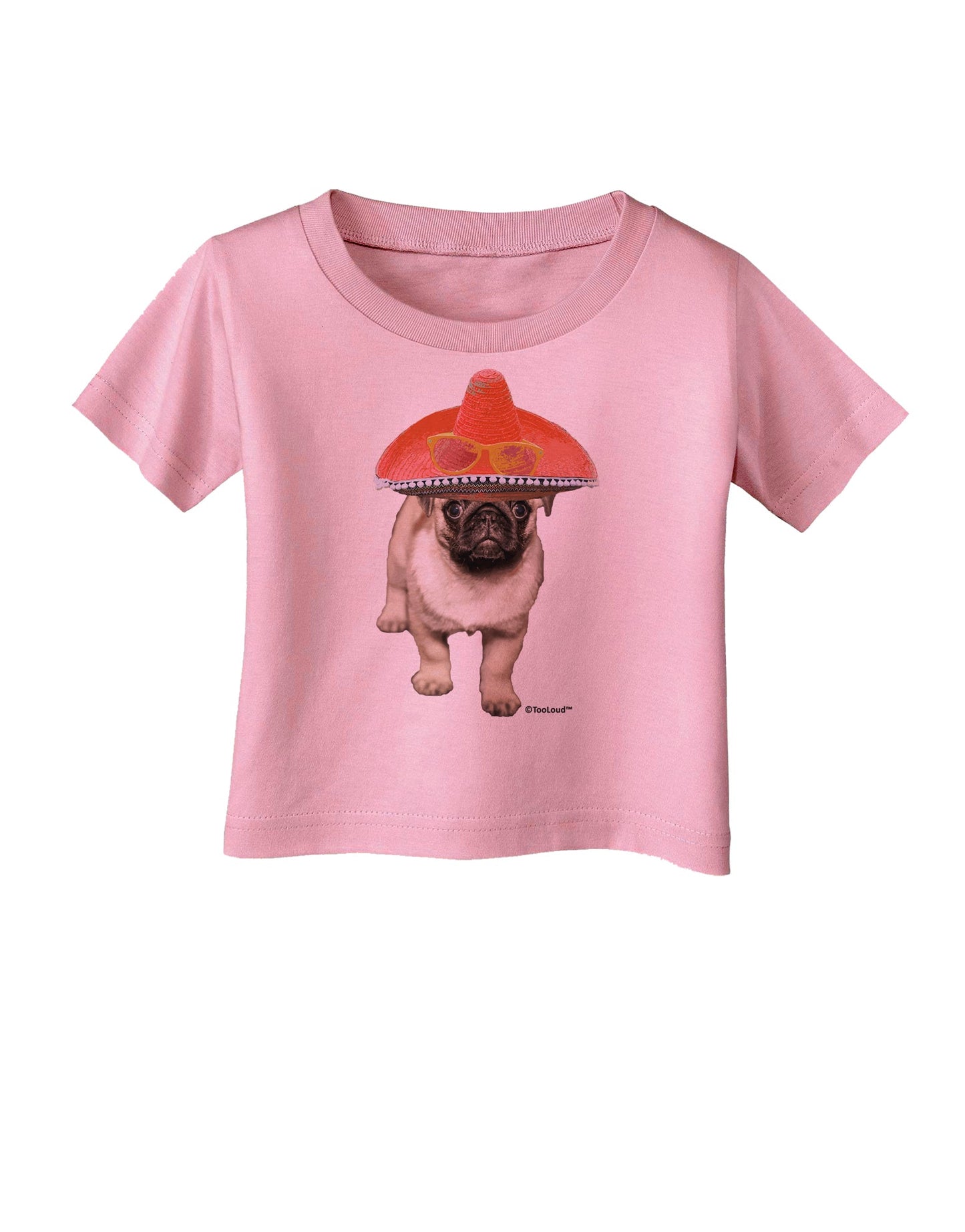 Pug Dog with Pink Sombrero Infant T-Shirt by TooLoud-Infant T-Shirt-TooLoud-Candy-Pink-06-Months-Davson Sales