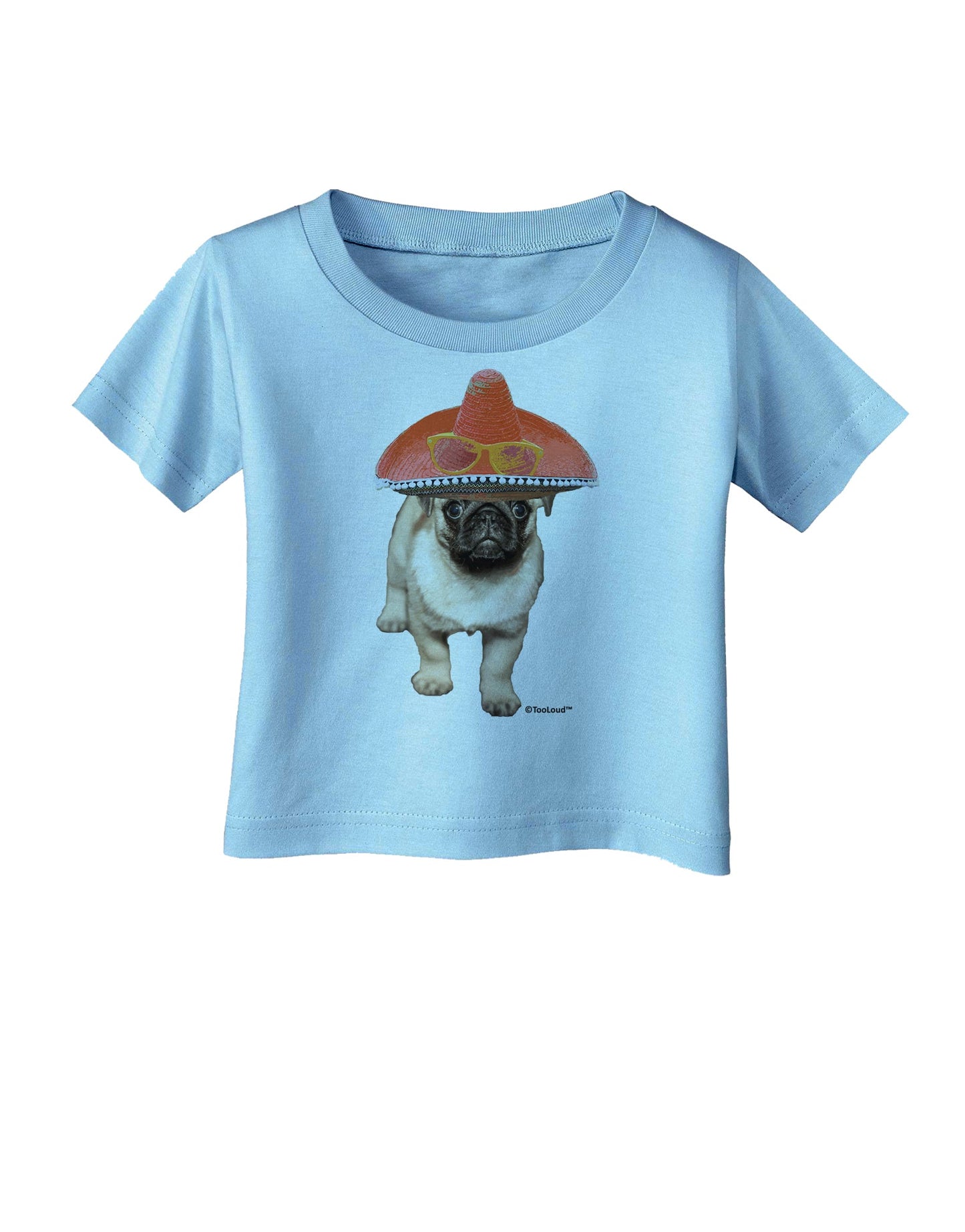 Pug Dog with Pink Sombrero Infant T-Shirt by TooLoud-Infant T-Shirt-TooLoud-Aquatic-Blue-06-Months-Davson Sales