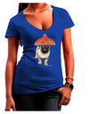 Pug Dog with Pink Sombrero Juniors V-Neck Dark T-Shirt by TooLoud-Womens V-Neck T-Shirts-TooLoud-Royal-Blue-Juniors Fitted Small-Davson Sales