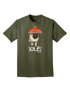 Pug Dog with Pink Sombrero - Ole Adult Dark T-Shirt by TooLoud-Mens T-Shirt-TooLoud-Military-Green-Small-Davson Sales