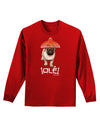 Pug Dog with Pink Sombrero - Ole Adult Long Sleeve Dark T-Shirt by TooLoud-TooLoud-Red-Small-Davson Sales