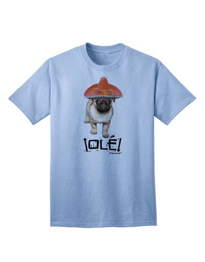 Pug Dog with Pink Sombrero - Ole Adult T-Shirt: A Captivating Addition to Your Wardrobe, Crafted by TooLoud-Mens T-shirts-TooLoud-Light-Blue-Small-Davson Sales