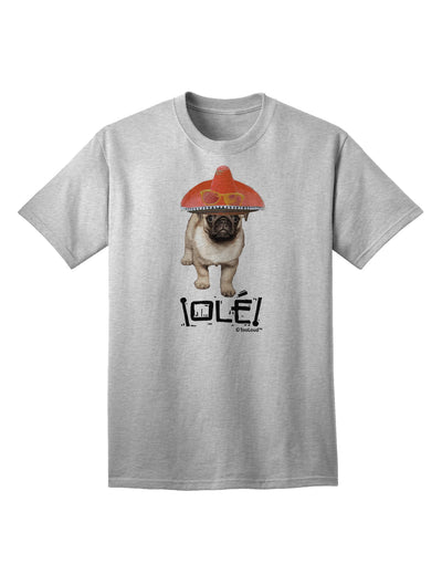 Pug Dog with Pink Sombrero - Ole Adult T-Shirt: A Captivating Addition to Your Wardrobe, Crafted by TooLoud-Mens T-shirts-TooLoud-AshGray-Small-Davson Sales