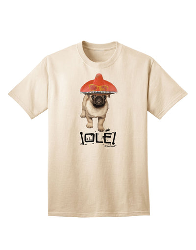 Pug Dog with Pink Sombrero - Ole Adult T-Shirt: A Captivating Addition to Your Wardrobe, Crafted by TooLoud-Mens T-shirts-TooLoud-Natural-Small-Davson Sales