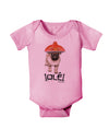 Pug Dog with Pink Sombrero - Ole Baby Romper Bodysuit by TooLoud