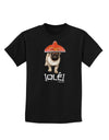 Pug Dog with Pink Sombrero - Ole Childrens Dark T-Shirt by TooLoud-Childrens T-Shirt-TooLoud-Black-X-Small-Davson Sales