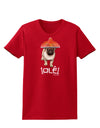 Pug Dog with Pink Sombrero - Ole Womens Dark T-Shirt by TooLoud-Womens T-Shirt-TooLoud-Red-X-Small-Davson Sales