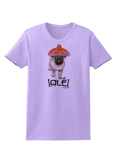 Pug Dog with Pink Sombrero - Ole Womens T-Shirt by TooLoud-Womens T-Shirt-TooLoud-Lavender-X-Small-Davson Sales