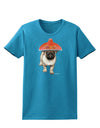 Pug Dog with Pink Sombrero Womens Dark T-Shirt by TooLoud-Womens T-Shirt-TooLoud-Turquoise-X-Small-Davson Sales