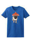 Pug Dog with Pink Sombrero Womens Dark T-Shirt by TooLoud-Womens T-Shirt-TooLoud-Royal-Blue-X-Small-Davson Sales