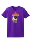 Pug Dog with Pink Sombrero Womens Dark T-Shirt by TooLoud-Womens T-Shirt-TooLoud-Purple-X-Small-Davson Sales