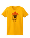 Pug Dog with Pink Sombrero Womens T-Shirt by TooLoud-Womens T-Shirt-TooLoud-Gold-X-Small-Davson Sales