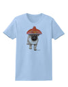 Pug Dog with Pink Sombrero Womens T-Shirt by TooLoud-Womens T-Shirt-TooLoud-Light-Blue-X-Small-Davson Sales