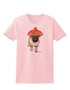 Pug Dog with Pink Sombrero Womens T-Shirt by TooLoud-Womens T-Shirt-TooLoud-PalePink-X-Small-Davson Sales