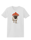 Pug Dog with Pink Sombrero Womens T-Shirt by TooLoud-Womens T-Shirt-TooLoud-White-X-Small-Davson Sales