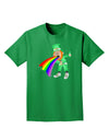 Puking Rainbow Leprechaun Adult Dark T-Shirt-Mens T-Shirt-TooLoud-Kelly-Green-Small-Davson Sales