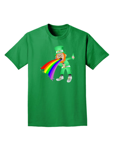 Puking Rainbow Leprechaun Adult Dark T-Shirt-Mens T-Shirt-TooLoud-Kelly-Green-Small-Davson Sales