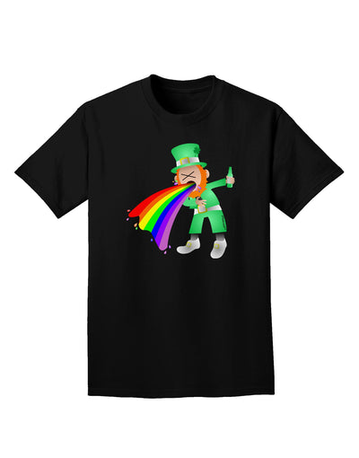 Puking Rainbow Leprechaun Adult Dark T-Shirt-Mens T-Shirt-TooLoud-Black-Small-Davson Sales