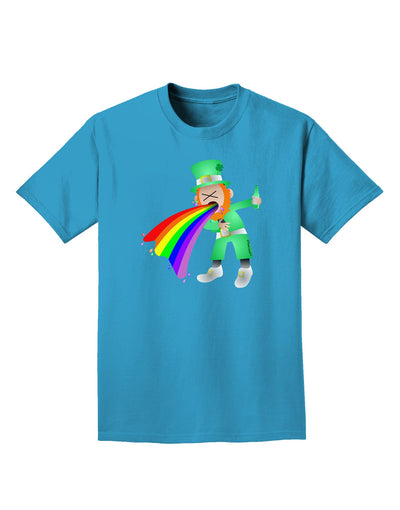 Puking Rainbow Leprechaun Adult Dark T-Shirt-Mens T-Shirt-TooLoud-Turquoise-Small-Davson Sales