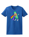 Puking Rainbow Leprechaun Womens Dark T-Shirt-TooLoud-Royal-Blue-X-Small-Davson Sales