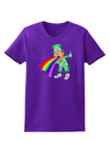 Puking Rainbow Leprechaun Womens Dark T-Shirt-TooLoud-Purple-X-Small-Davson Sales