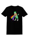 Puking Rainbow Leprechaun Womens Dark T-Shirt-TooLoud-Black-X-Small-Davson Sales