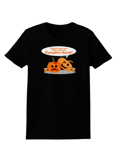 Pumpkin Head Womens Dark T-Shirt-TooLoud-Black-X-Small-Davson Sales